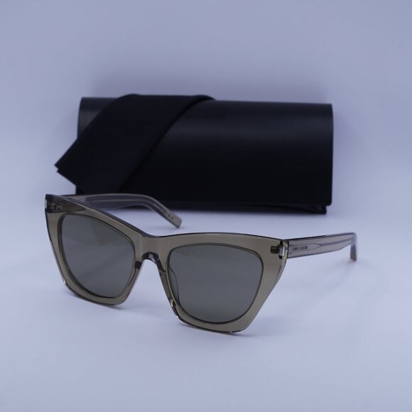Saint Laurent SL214 KATE 025 Cat Eye Sunglasses - Transparent Brown/Grey - Picture 5 of 12